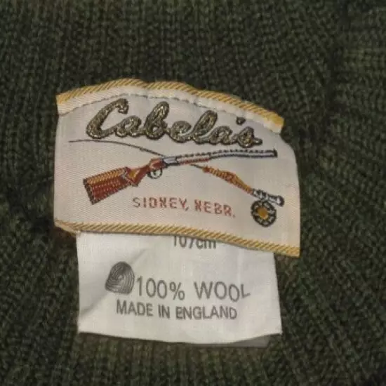 Vintage Cabela's Men's Wool Camo Sweater England Small