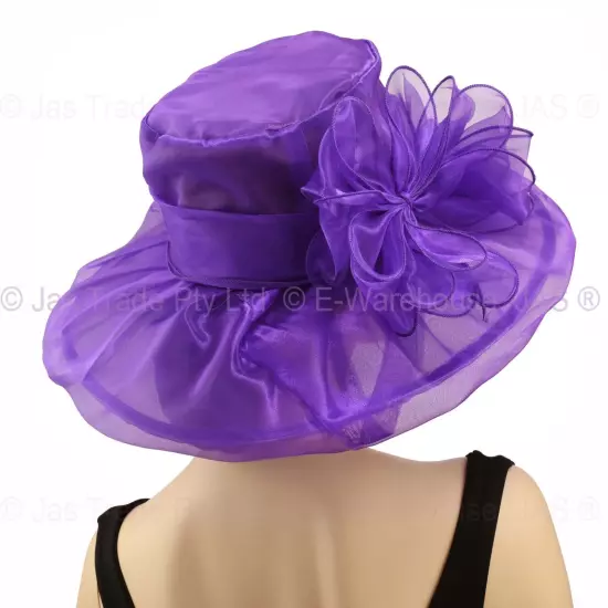 Spring Race Carnival Derby Day Church Wedding Women Ladies Organza Evening Hat