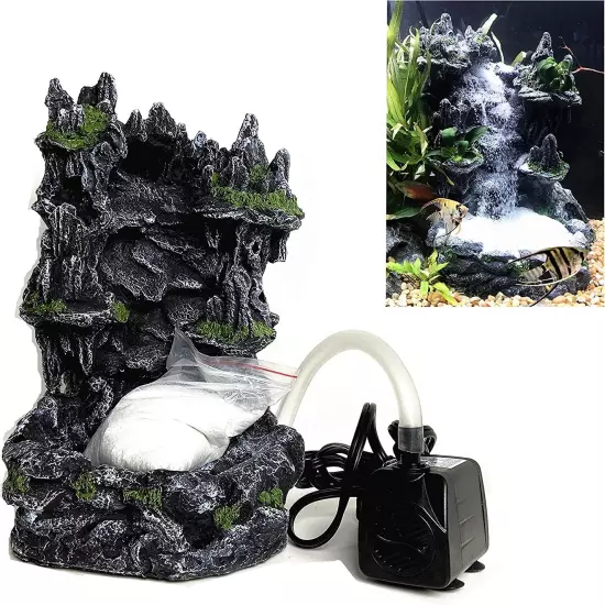 Underwater Sand Waterfall Aquarium Mountain View Decoration Large Ornament Lands