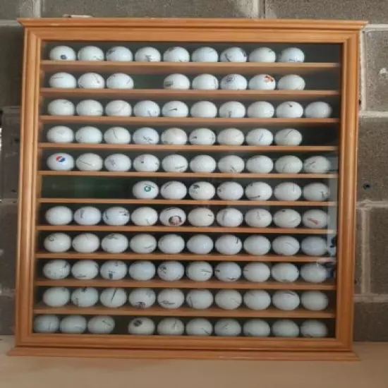 110 Golf Ball Display Case with Glass Door and Collector Balls. 