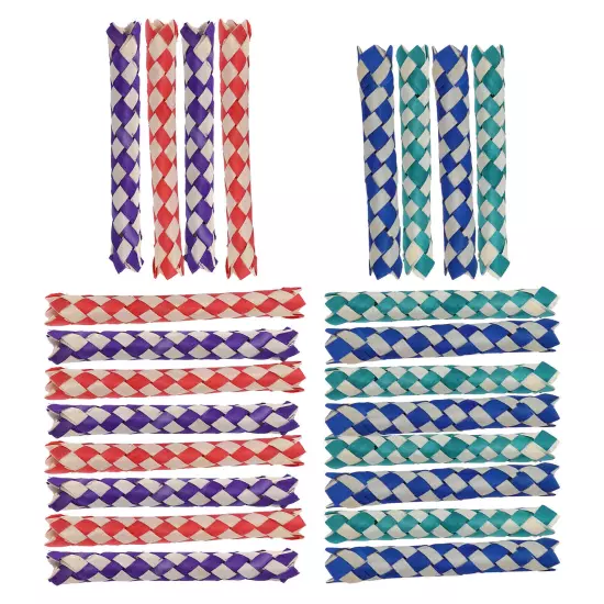 24pcs Finger Traps Birds Parrots Chew Toy Chinese Bamboo Traps DIY Toy for Kids