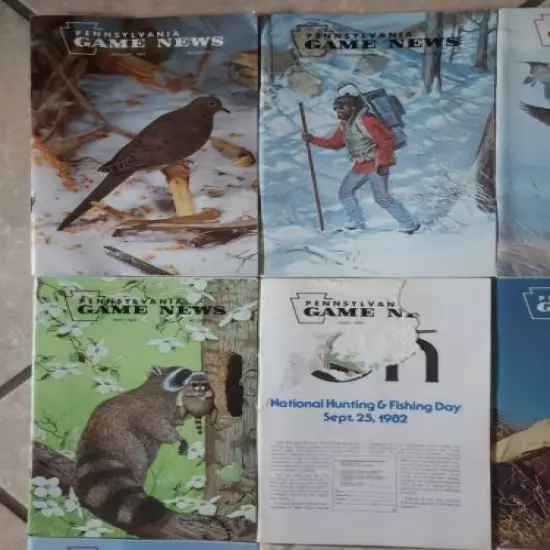 VG++ Complete 1982 (Jan thru Dec) LOT OF 12 PENNSYLVANIA GAME COMMISSION NEWS 