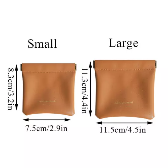 Leather Squeeze Coin Pouch Change Purse Lipstick Earphone Holder Mens Women ṑ