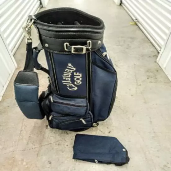 Vintage Callaway Hawk Eye Golf Bag Carry Bag Blue 6 Way Dividers 9 pockets 