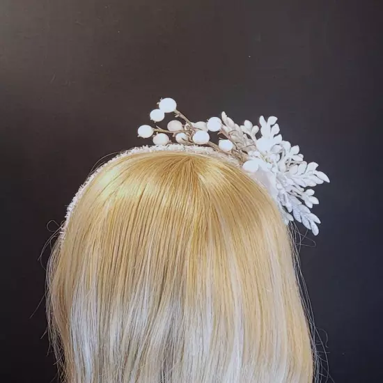 White Christmas Fascinator, White Holiday Fascinator, Christmas Hatinator