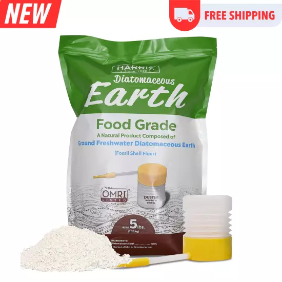 HARRIS Diatomaceous Earth Food Grade, 5lb with Powder Duster Included in The Ba