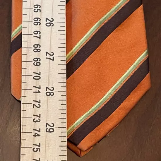 Vicky Milano Orange Hand Made 100% Silk Men’s Neck Tie Made In Italy