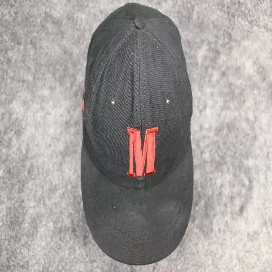 Vtg Vanguard Marlboro black logo horse spellout adjustable strapback hat cap