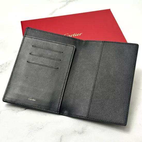 Cartier Passport Holder Noir Black Cowhide Leather AD VIP Gift