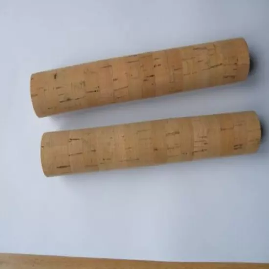 2 CORK STICKS/HANDLE/GRIPS 7.5"X1 1/8" GRADE EXTRA BORE 1/4"