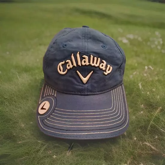 CALLAWAY GOLF Stitch Magnet Cap Hat Adjustable Odyssey Blue + Ballmarker 