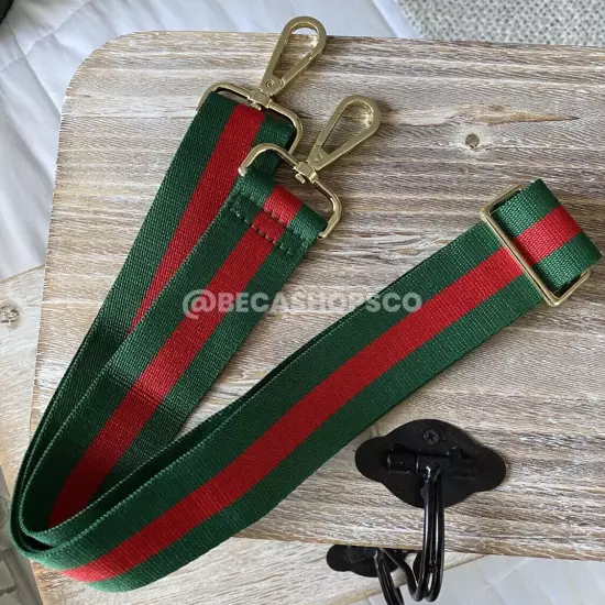 Red and Green Web Canvas Purse Strap Replacement