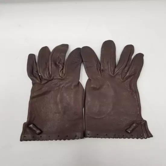 Vintage Unbranded Brown Driving Gloves - Sz Medium/Large See Pics