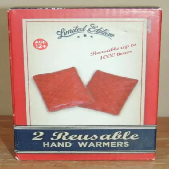 L@@K! NIB 2 Reusable Hand Warmers Limited Edition by Samsonico Solid Red Color