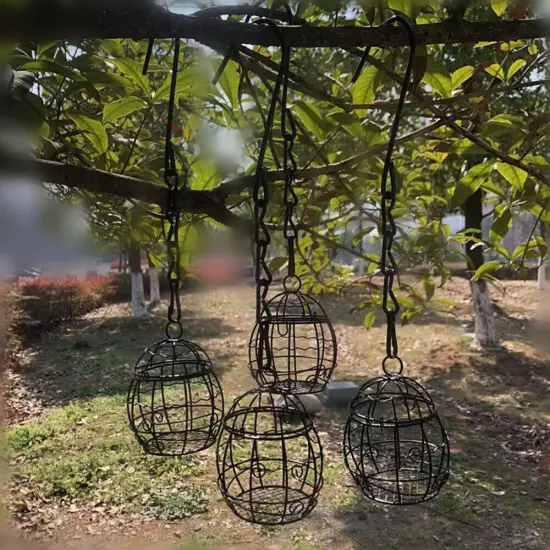 Outdoor Birdcage Bird Feeder Bird Feeding Station With Chain DIY Durable Simple➳