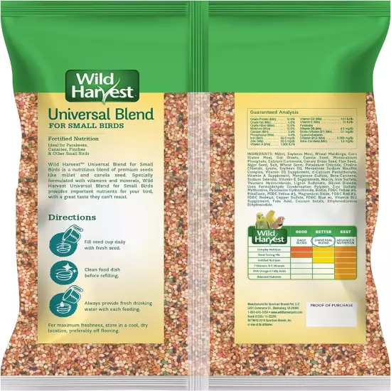 Wild Harvest Bird Seed Collection: Daily Blends Advanced Nutrition for Parakeet