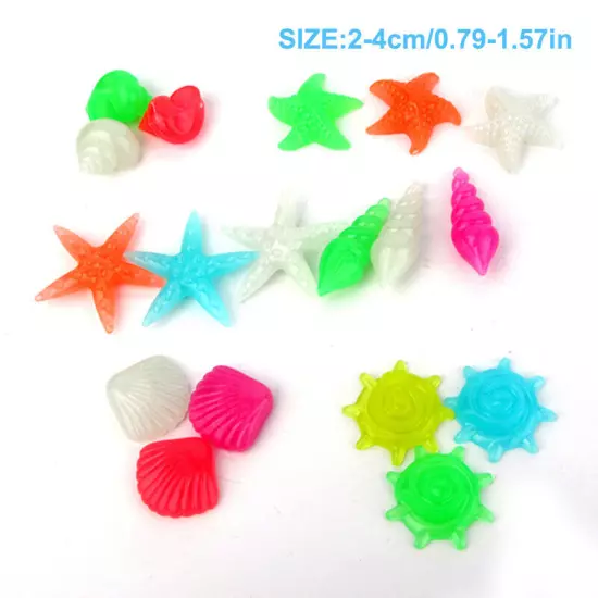 10PCS Luminous Glowing Stones Starfish Shell Shaped Decorative Pool Landscape Sn