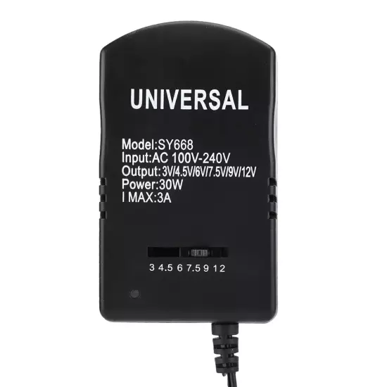 Universal 30W 3V-12V Adjustable Voltage Power Adapter With 6 Connectors