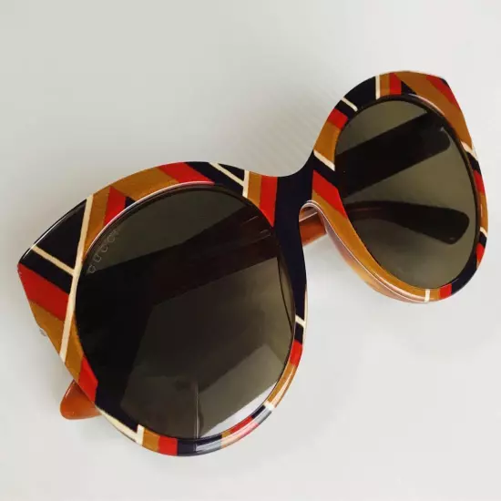 Gucci Sunglasses Gg0028Sa Gold Tigereye USED 