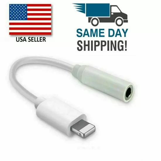 For iPhone Headphone Adapter Jack 8 Pin to 3.5mm Aux Cord Dongle Converter USA