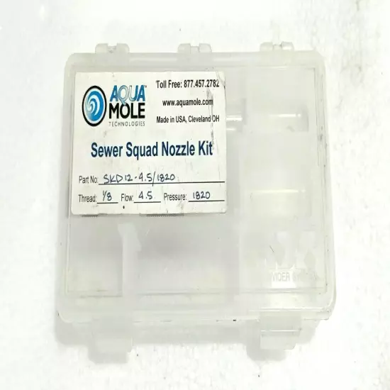 Aqua Mole Sewer Squad Nozzle Kit Pressure 1820 PSI