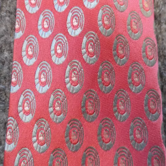 Ted Baker of London Tie Mens 100% Silk Made USA Goemetric on Coral Pink 60 x 3.5