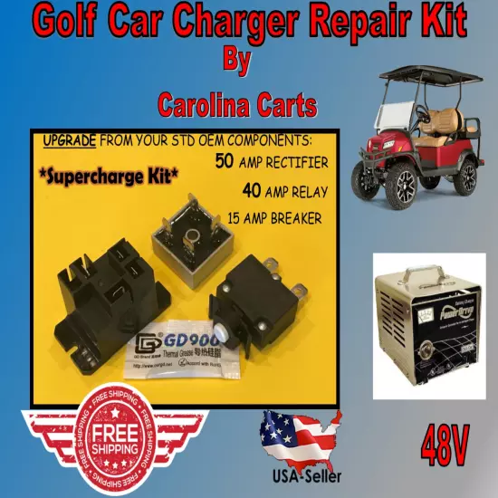 Club Car PowerDrive Battery Charger 22110 Repair Kit Golf Cart 48 VSUPERCHARGE