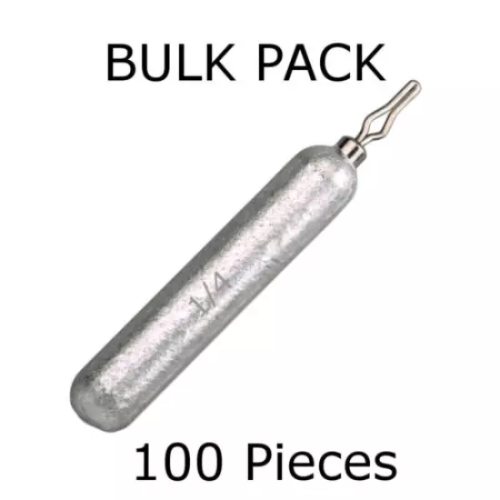 Reaction Tackle Bulk- 100 PACK!!! Skinny Lead Drop Shot Weights and Sinkers