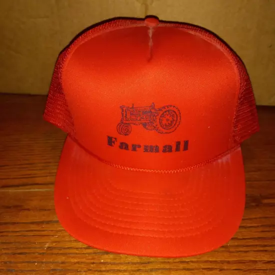 Vintage Farmall Tractors Trucker Farming Hat Cap Red Snapback Mohrs