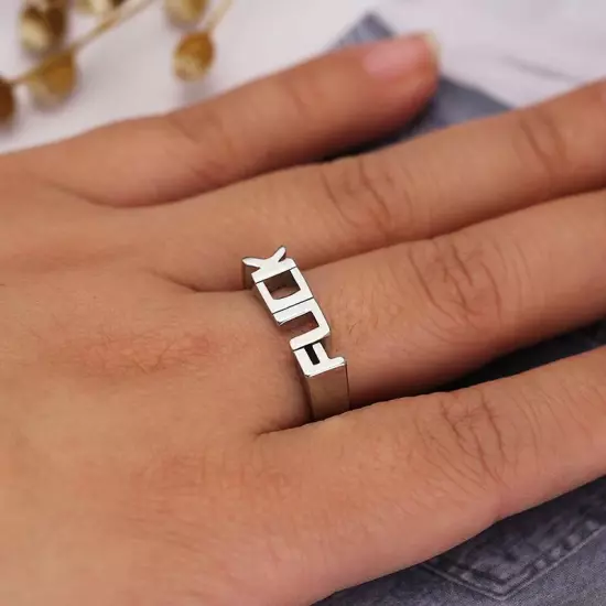 Domineering "FUCK/FUCK OFF" Finger Rings for Men Women Punk Jewelry Hip Hop Ring