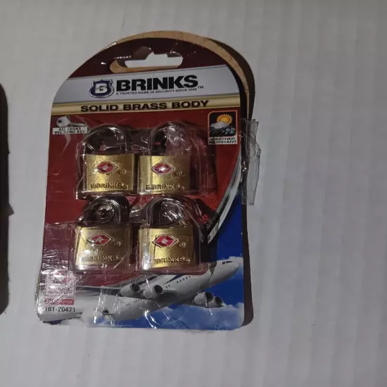 Brinks Luggage Locks 20mm Solid Brass Body 161-20471 Pick Resistant 4 Pack X 3