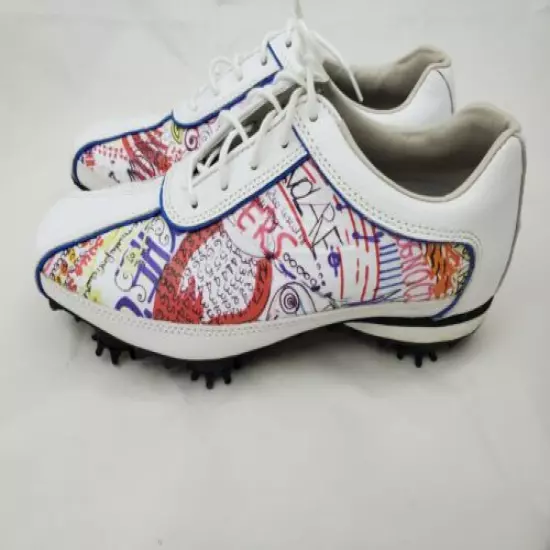 FootJoy Softspikes Golf Shoes Sz 7 M Lopro 97054 Graffiti Art Multicolored