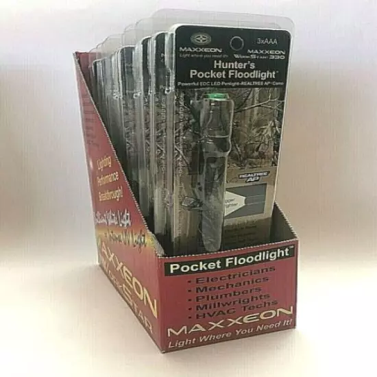 BOX of 10 MAXXEON RealTree Camouflage Pocket Pen Light HUNT CAMP HIKE Camo NEW