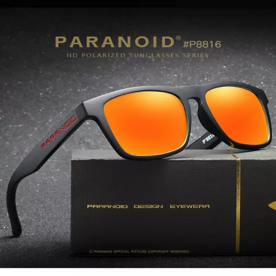 PARANOID Square Sport Polarized Sunglasses for Men Women Outdoor Driving Glasses