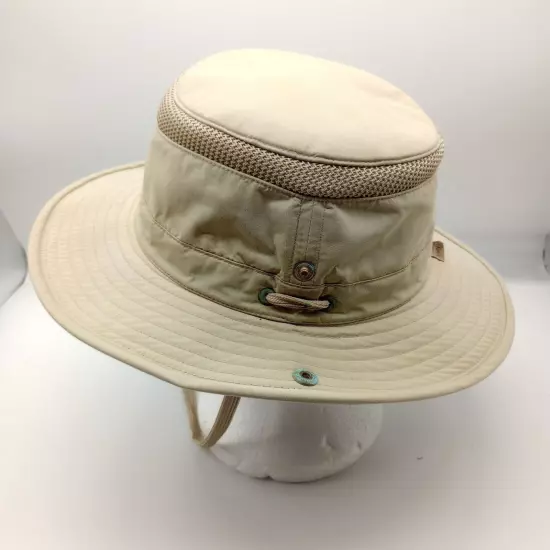 Tilley Endurables Air Flo Khaki Hat Mesh Ventilation Adjustable Strap Sz 7 3/8