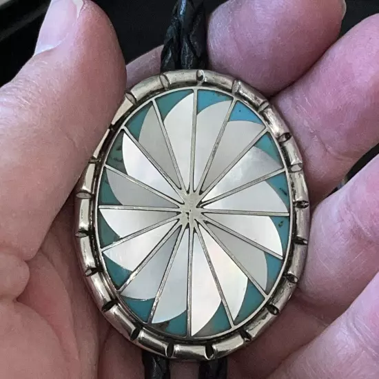 Sterling Turquoise MOP Bolo