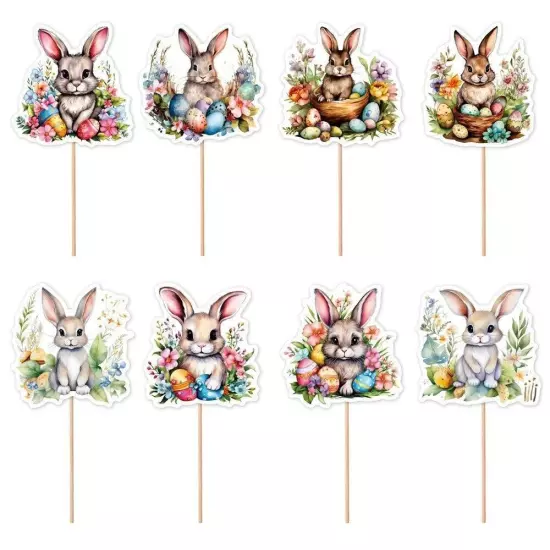 Easter Bunny Cupcake Toppers Happy Easter Bunnies Dessert Toppers Kids Birthday