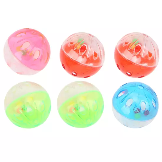 10pcs Bird Toys Ball Colorful Plastic Bird Jingle Balls Cage Accessories