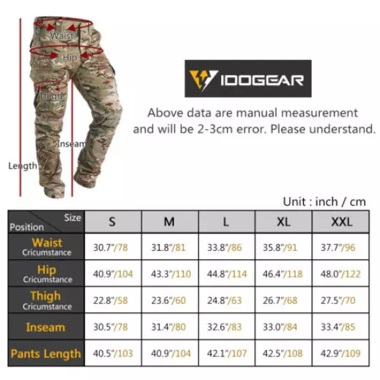 IDOGEAR Tactical GL Pants CP Camo Pants Combat Airsoft Slim Fit Trousers Hunting