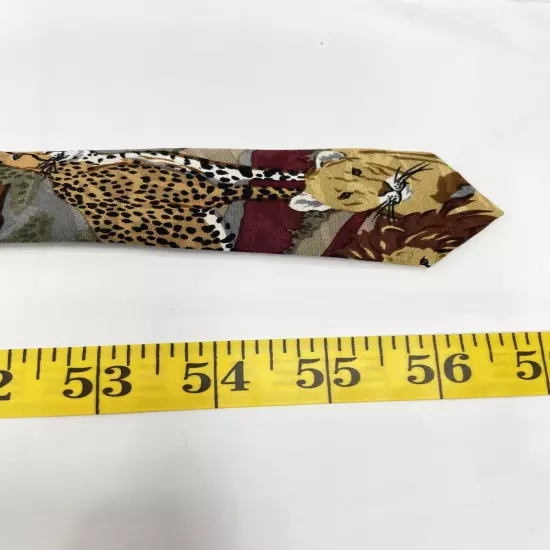 Lion Leopard Cheeta WWF World Wildlife Fund African Wilderness Silk Tie Necktie