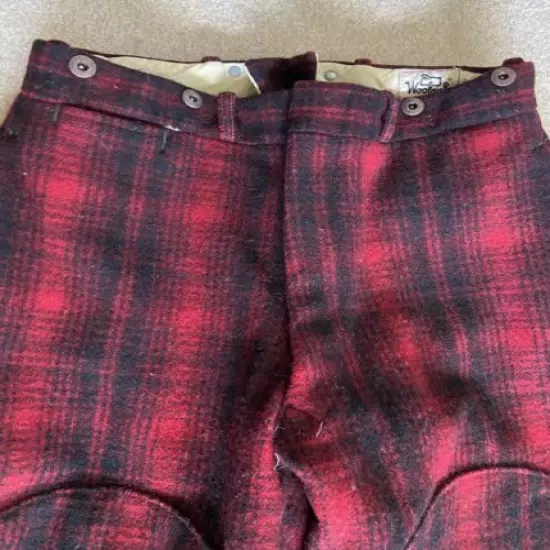 Vintage Woolrich Buffalo Plaid Wool Hunting Pants 32