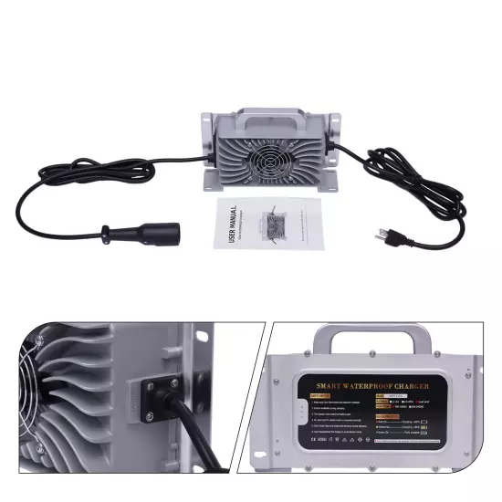 Battery Charger w/Indicator Light Ip67 Waterproof For Club Car Golf Cart 48V 15A