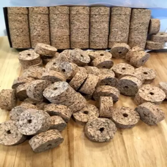 Cork Rings 100 Cloud Burl, 1 1/4” x 1/2” x 1/4” Hole