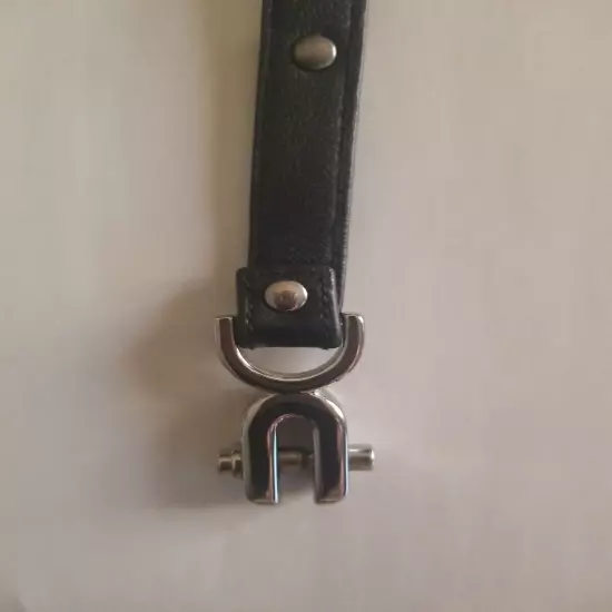 Women's Leather Bracelet Clasp Black Silver Tone Buckle 