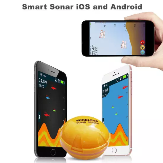 Smart Wireless Fish Finder Remote Sonar Sensor Fishing Detector Phone Visual 