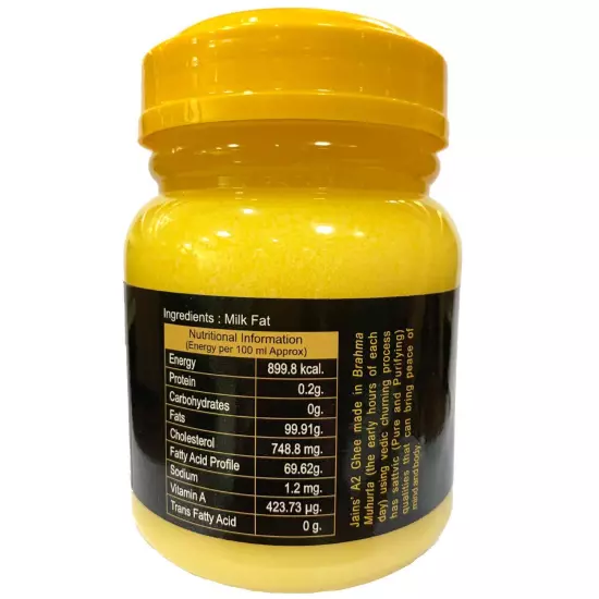 Gir Cow A2 Ghee 16.9oz - Jains’ A2 Brahma Muhurta Ghee 500ml - Probiotic Prop...