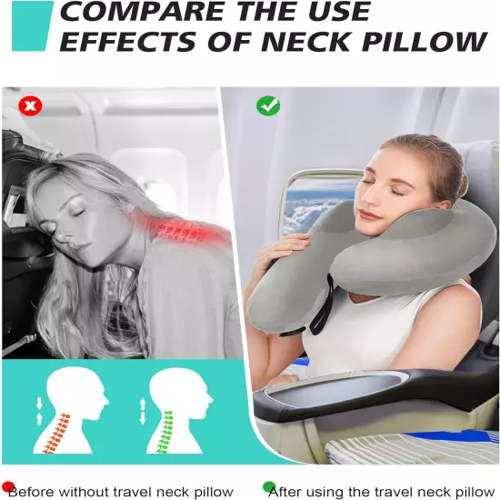 Neck Pillow for Travel, Inflatable Travel Neck Pillows for Airplanes,Travel Pill