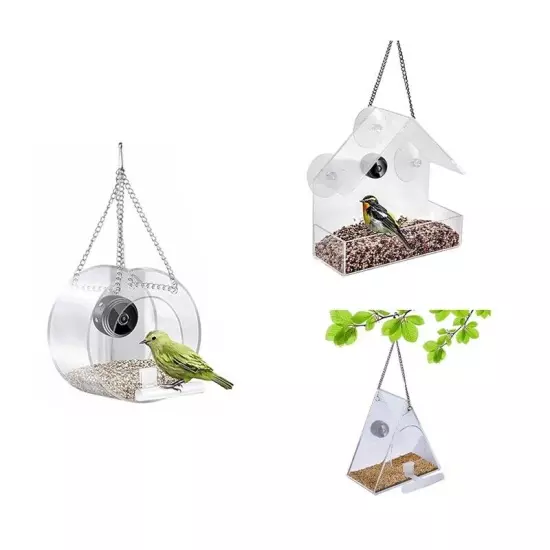  Bird House Pet Feeder Acrylic with Camera Home Pet Bird Feeder Transparent6725