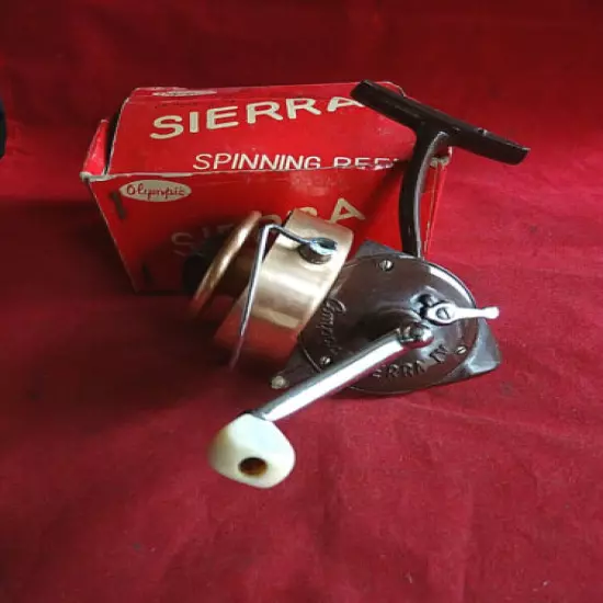 A BOXED UNFISHED OLD SHOP STOCK OLYMPIC SIERRA THREADLINE SPINNING REEL