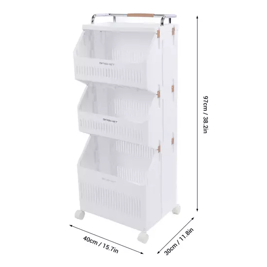 Rolling Storage Cart Multifunction Utility Rolling Storage Organizer Folding